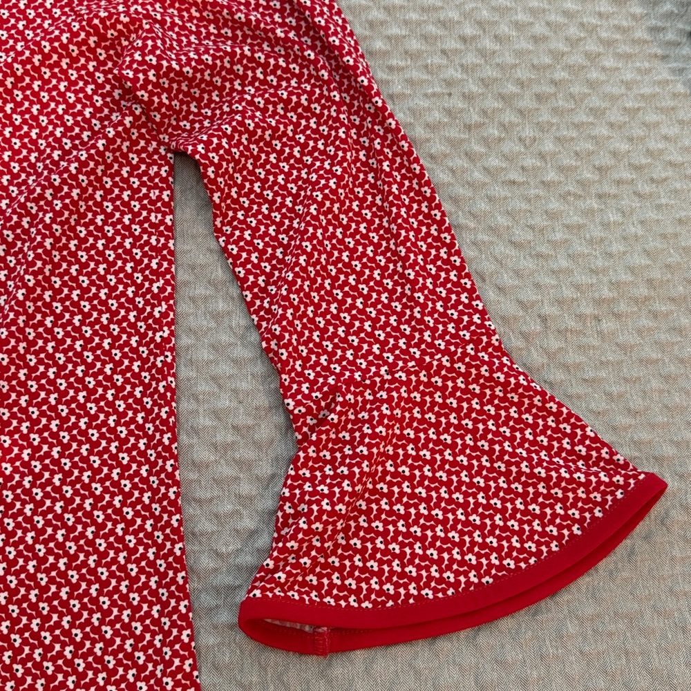Michael Kors (Medium)Red Patterned Long Sleeve Top - image 5